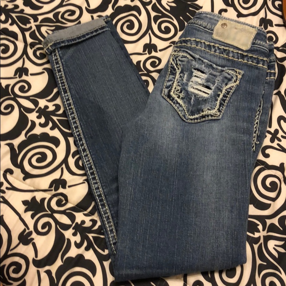 Women’s silver jeans